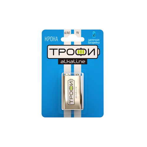 Элемент питания алкалиновый "крона" 6LR61 6LR61-1BL (блист.1шт) Трофи C0034928