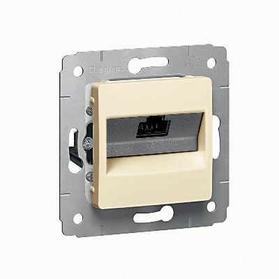 Разъем модульный Розетка компьютерная СП Cariva RJ45 UTP на захватах сл. кость (DIY-упак.) Leg 695924