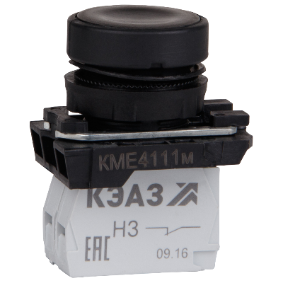 Кнопка КМЕ4122м-черный-2но+2нз-цилиндр-IP40 КЭАЗ 274329