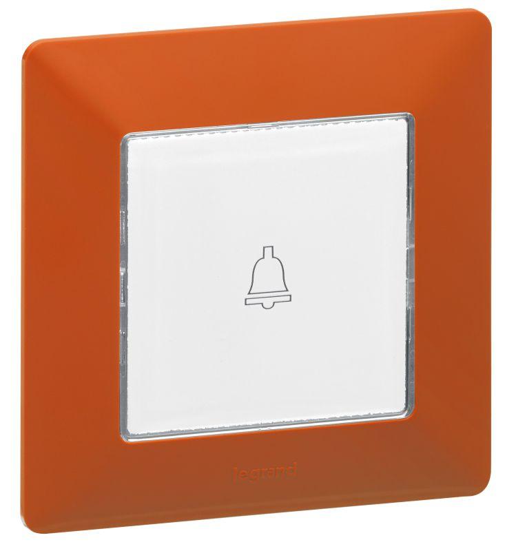Панель лицевая Valena Allure для кнопочного выкл. с символом "звонок" бел. Leg 755015