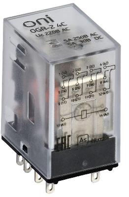 Реле коммутационное Реле общего назначения OGR-2 4C 220В AC ONI OGR-2-4C-AC220V