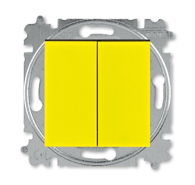 Переключатель 2-кл. СП Levit IP20 желт./дым. черн. ABB 2CHH595245A6064