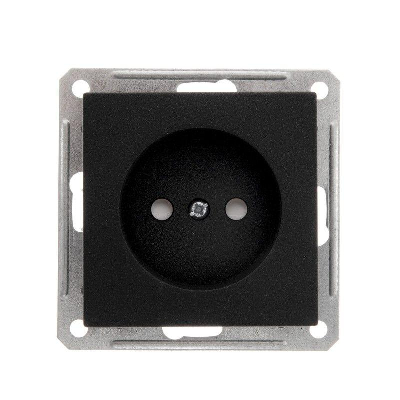 Розетка силовая (штепсельная) Розетка 1-м СП W59 16А IP20 без заземл. защ. шторки механизм черн. бархат SE RS16-151-6-86