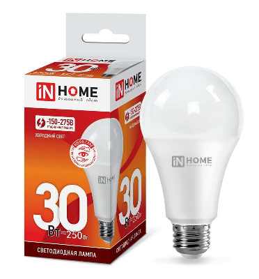 Лампа светодиодная Лампа светодиодная LED-A70-VC 30Вт грушевидная 6500К холод. бел. E27 2850лм 230В IN HOME 4690612024165
