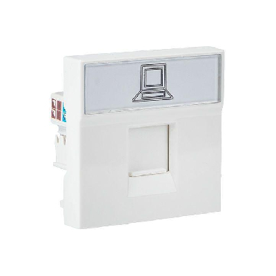Вставка/крышка для коммуникационных технологий Розетка RJ45 категории 6 (ширина 2 модуля) EKF E2MK016-135-10