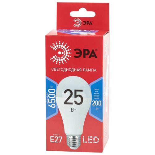 Лампа светодиодная RED LINE LED A65-25W-865-E27 R 25Вт A65 груша 6500К холод. бел. E27 Эра Б0048011