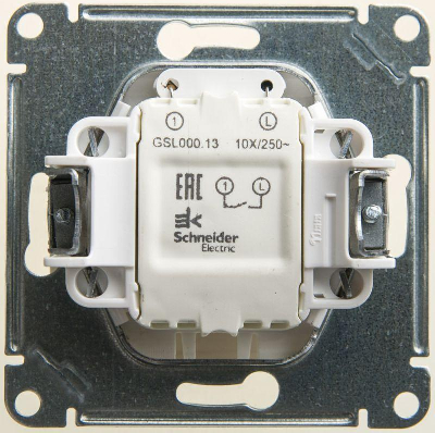 Выключатели, переключатели Выключатель 1-кл. СП Glossa 10А IP20 (сх. 1а) 10AX с подсветкой механизм перламутр. SE GSL000613