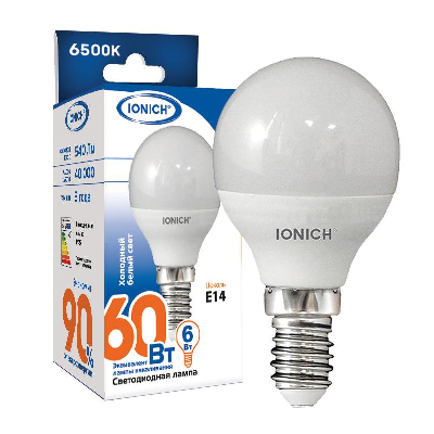 Лампа светодиодная Лампа светодиодная ILED-SMD2835-P45-6-540-220-6.5-E14 (1115) IONICH 1610