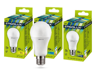 Лампа светодиодная Лампа светодиодная LED-A60-17W-E27-6К ЛОН 17Вт грушевидная E27 6500К 172-265В Ergolux 13181