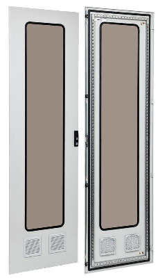 Дверь металлическая со стеклом 2 вент. отв. 2000х800 FORMAT IEK YKM40D-FO-DGI-200-080