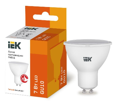 Лампа светодиодная Лампа светодиодная ECO PAR16 софит 7Вт 230В 3000К GU10 IEK LLE-PAR16-7-230-30-GU10