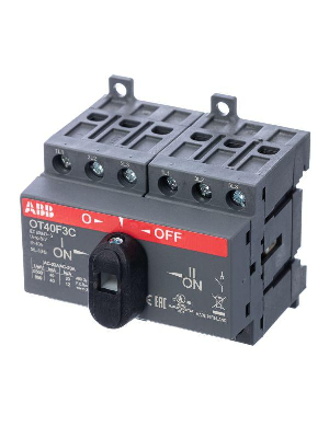 Выключатель-разъединитель Рубильник реверсивный OT40F3C 40А (23А AC23) ABB 1SCA104913R1001