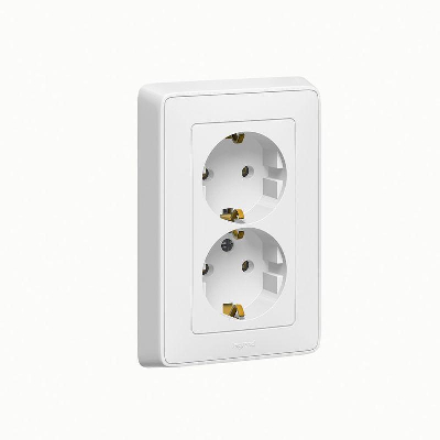 Розетка силовая (штепсельная) Розетка 2-м СП Cariva 16А IP20 250В 2х2P+E с заземл. немецк. стандарт бел. Leg 773627