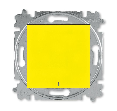 Выключатель 1-кл. СП Levit IP20 с подсветкой желт./дым. черн. ABB 2CHH590146A6064