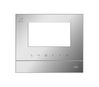 Рамка для абонентского устройства 4.3дюйм с символом индукционной петли серебр. глянцев. ABB 2TMA070130S0012