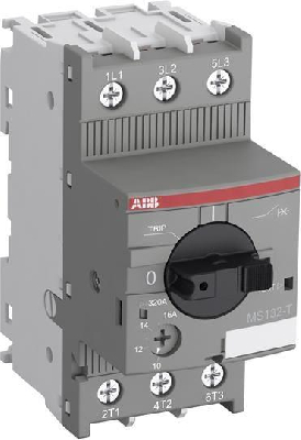 Выключатель автоматический для защиты трансформатора 100кА MS132-0.4T с регулир. тепл. защитой 0.25А-0.4А класс теплов. расцеп. 10 ABB 1SAM340000R1003