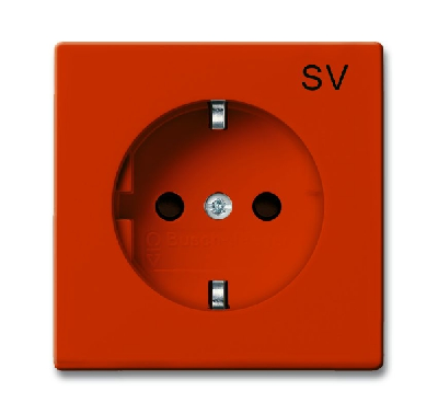 Розетка 1-м СП Basic 55 16А IP20 250В Schuko с маркир. "SV" оранж. ABB 2CKA002011A6153