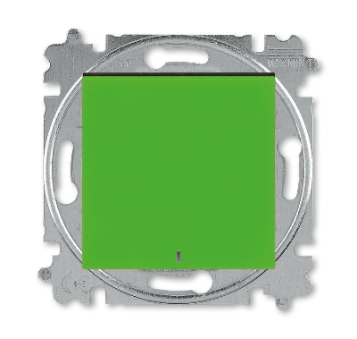 Переключатель 1-кл. СП Levit IP20 с подсветкой ориентацион. зел./дым. черн. ABB 2CHH590646A6067