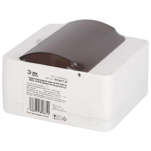 Корпус навесной SIMPLE КМПн 1/6 IP30 пластик.; прозр. крышка; бел. Эра Б0069240