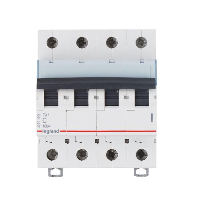 Выключатель автоматический модульный 4п C 10А 6кА TX3 6000 4мод. 400В Leg 404068