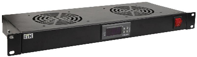 Модуль 19 дюйм 1U вент. 2 вентилятора с цифровым термостатом черн. ITK FM05-1U2TS