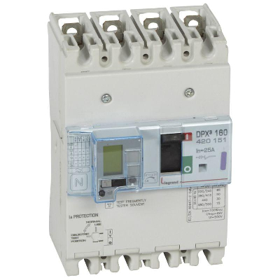 Выключатель автоматический дифференциального тока 4п 25А 50кА DPX3 160 термомагнитн. расцеп. Leg 420151