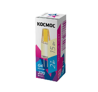 Лампа светодиодная Лампа светодиодная 2Вт G4 3000К 220В Космос LksmLED2wJCG4220v30