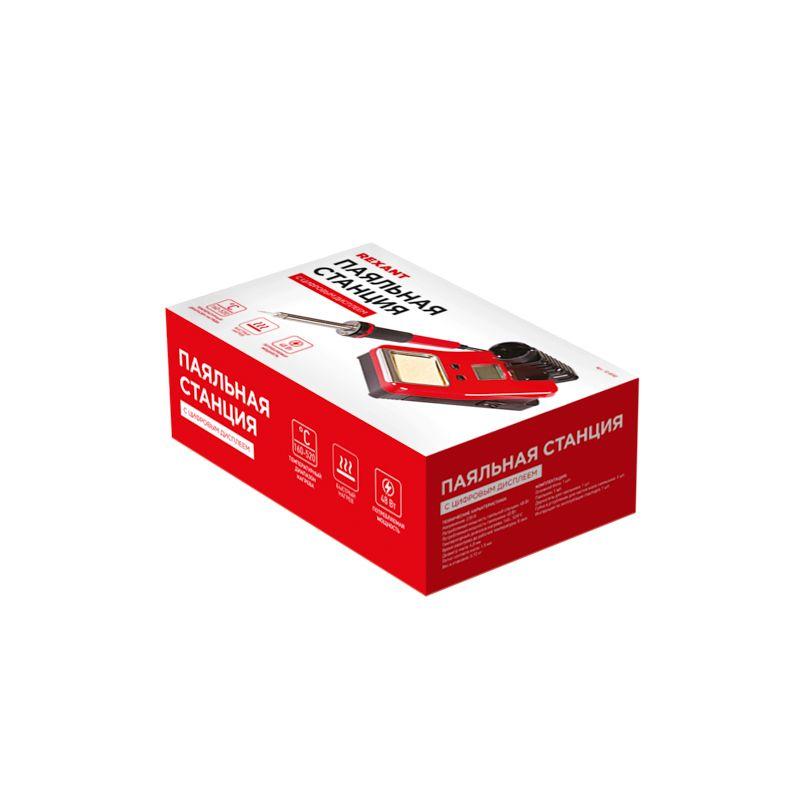Станция паяльная (паяльник) R8906 48Вт 230В 160-480град.C цифровое управ. ЖК дисплей Rexant 12-0150