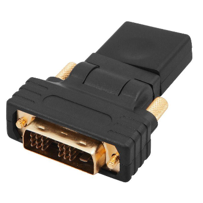 Адаптер для системы связи Переходник штекер DVI-D - гнездо HDMI поворотный Rexant 17-6812