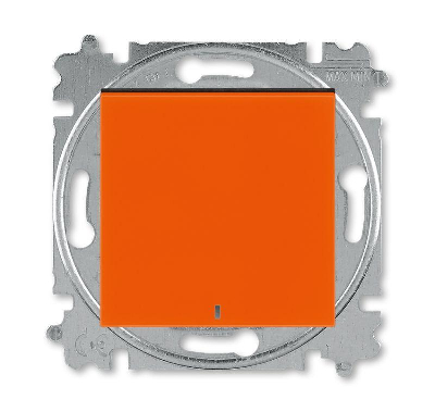 Переключатель 1-кл. СП Levit IP20 с подсветкой ориентацион. оранж./дым. черн. ABB 2CHH590646A6066