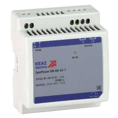 Источник питания постоянного тока Блок питания OptiPower DR-60-24-1 КЭАЗ 284546