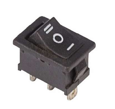 Выключатель клавишный 250В 6А (3с) ON-OFF-ON черн. с нейтралью Mini (RWB-205 SC-768) Rexant 36-2145