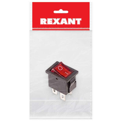 Выключатель клавишный 250В 6А (4с) ON-OFF красн. с подсветкой Mini (RWB-207 SC-768) (инд. упак.) Rexant 36-2190-1