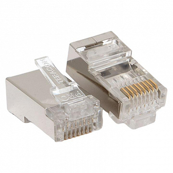 Разъем модульный Коннектор RJ45 (8P8C) кат.6 экранир. 30мкд (уп.20шт) TERACOM PRO EKF TRP-PLUG-6FTP-20