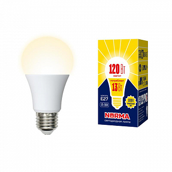 Лампа светодиодная Лампа светодиодная LED-A60-13W/WW/E27/FR/NR Norma 13Вт матовая E27 (упак. картон) Volpe UL-00004024