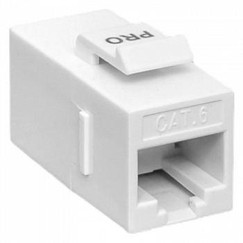 Разъем модульный Адаптер проходной Keystone RJ45-RJ45 кат.6 неэкранир. бел. TERACOM PRO EKF TRP-INLC-KSTN-6UTP-WH