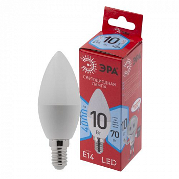 Лампа светодиодная Лампа светодиодная RED LINE LED B35-10W-840-E14 R 10Вт B35 свеча 4000К нейтр. бел. E14 Эра Б0049642