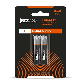 Гальванический элемент Элемент питания алкалиновый AAA/LR03 1.5В Ultra Alkaline BL-2 (блист.2шт) JazzWay 5008168
