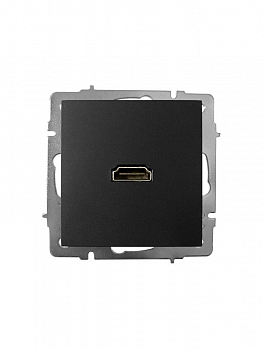 Вставка/крышка для коммуникационных технологий Розетка HDMI 1-м СП VESNA IP20 механизм черн. бархат LEZARD 742-4288-203