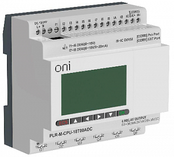 Контроллер программируемый логический (микро ПЛК) PLR-M. CPU DI12/DO06(T) 24В DC ONI PLR-M-CPU-18T00ADC