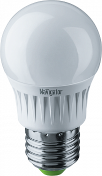 Лампа светодиодная 61 245 NLL-G45-7-230-6.5K-E27 7Вт шар матовая 6500К холод. бел. E27 595лм 176-264В Navigator 61245