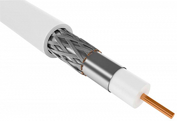 Кабель коаксиальный Кабель коаксиальный RG6 75Ом FPE PVC медный бел. (300м) GENERICA CC3-R6F1-111-300-G