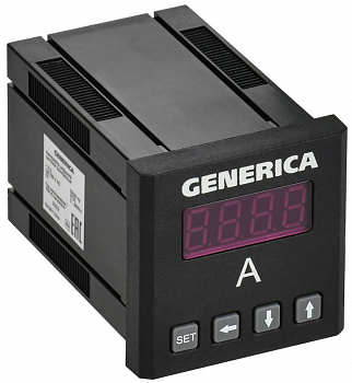 Амперметры Амперметр цифровой щитовой 1ф 48х48 LED GENERICA IDA31-5-1-0-LED-G