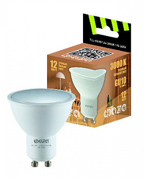 Лампа светодиодная FLL-GU10 12Вт PAR16 3000К тепл. бел. GU10 175-265В 50Гц ФАZА 5038745