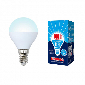 Лампа светодиодная Лампа светодиодная LED-G45-11W/NW/E14/FR/NR Norma 11Вт матовая E14 (упак. картон) Volpe UL-00003831