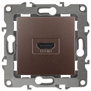 Вставка/крышка для коммуникационных технологий Розетка 12-3114-13 HDMI бронза ЭРА Б0027488