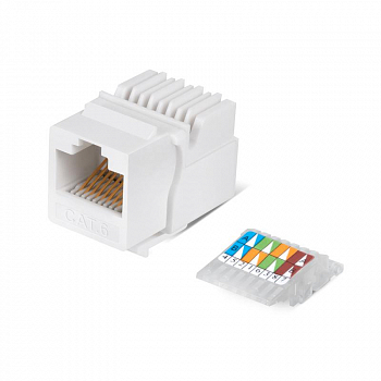 Разъем модульный Вставка Keystone Jack RJ45 (8P8C) кат.6 без инструмента Toolless бел. Cabeus 7959c