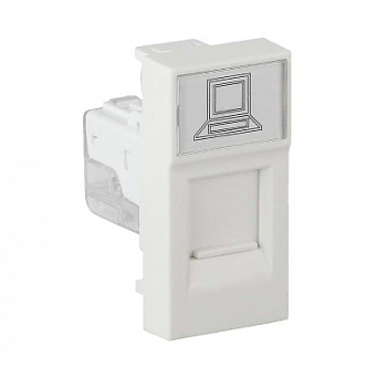 Розетка силовая (штепсельная) Розетка компьютерная 1-м RJ45 1А IP20 45х22.5 модульная бел. Ruvinil АДЛ 13-902