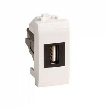 Вставка/крышка для коммуникационных технологий Розетка мультимедийная Brava 1мод. USB 2.0 бел. DKC 76200B