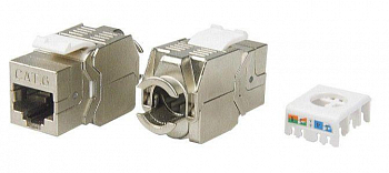Разъем модульный Вставка Keystone Jack RJ45 (8P8C) кат.6 экранир. 180град. Toolless KJ8-8P8C-C6-180-TLS-SH-F-WH бел. Hyperline 426188